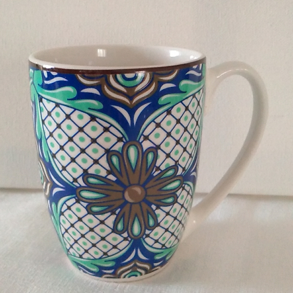Vancasso Jasmin Royal Blue Green Porcelain Mug